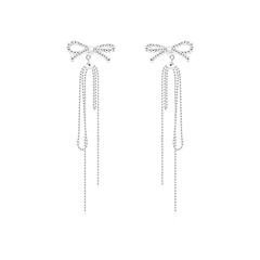 Bow Long Earrings - Pair