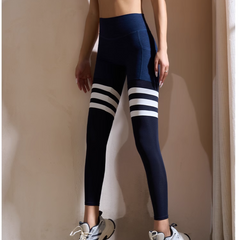 Yoga Pilates Striped Fitted Stretch Leggings