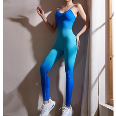 Yoga Pilates Gradient Color Fitted Jumpsuit