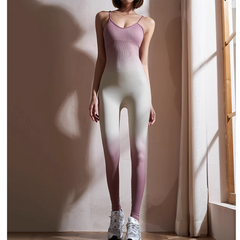 Yoga Pilates Gradient Color Fitted Jumpsuit