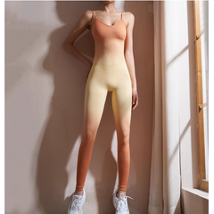 Yoga Pilates Gradient Color Fitted Jumpsuit