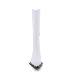 Metal Plated Knee High Western Cowboy Boots