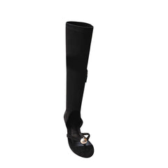 Ball Embellished Knee High Boots