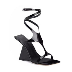 Ankle Strap Wedged Heel Sandals