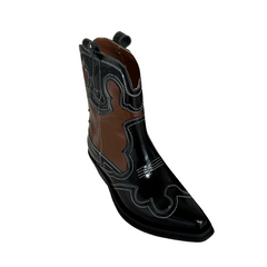 Leather Western Cowboy Ankle Boots