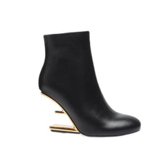 Sculptured Heel Ankle Boots