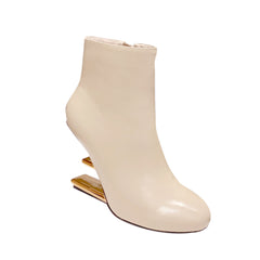 Sculptured Heel Ankle Boots