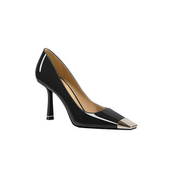 Metal-Plated Kitten Heel Pumps - 8cm