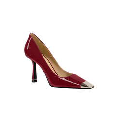 Metal-Plated Kitten Heel Pumps - 8cm