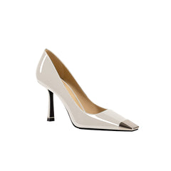 Metal-Plated Kitten Heel Pumps - 8cm