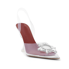 Diamante Transparent PVC High Heel Naked Sandals -