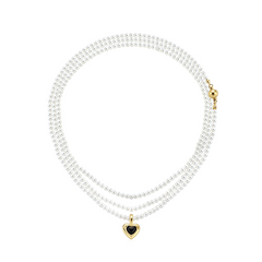 Heart Detailed Pearl Necklace