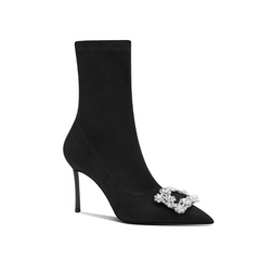 Diamante Buckled Ankle Boots - 10cm