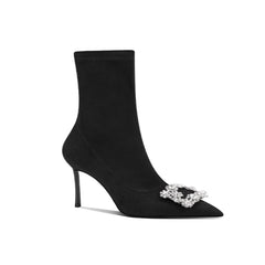 Diamante Buckled Ankle Boots - 6cm