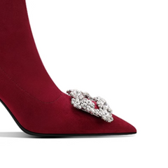 Diamante Buckled Ankle Boots - 8cm