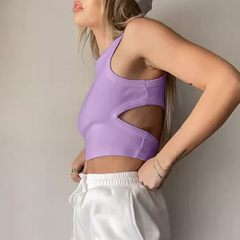 Cut Out Cropped Tank Top