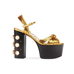 Pearl Embellished Platform Sandals