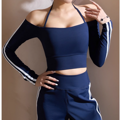 Yoga Pilates Off-Shoulder Fitted Fitness Top