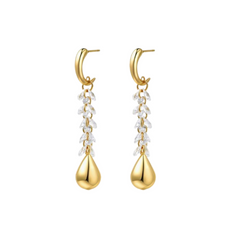 Diamante Drop Earrings - Pair
