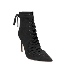 Lace Up Stiletto Heel Ankle Boots