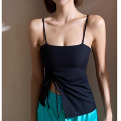 Yoga Pilates Draw-String Fitted Sports Bra