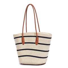 Striped Espadrilles Bucket Bag