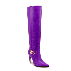 Metal Embellished Knee High Boots