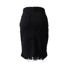 Button Denim Mini Skirt