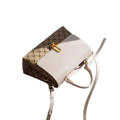 Metal Lock Printed Cross Body Bag