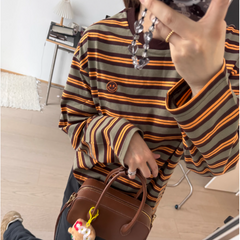 Striped Long Sleeves Top