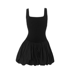 Flounced Hem Mini Dress