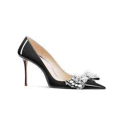 Pearl Bow Mid Heel Pumps - 6cm