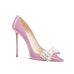 Pearl Bow High Heel Pumps - 10cm