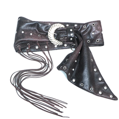 Studded And Fringed Girdle Belt