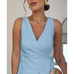 V Neck Tank Top And Mini Shorts