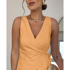 V Neck Tank Top And Mini Shorts