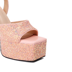 Ankle Strap Block Heel Platform Sandals