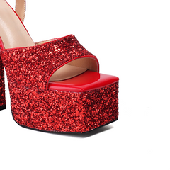 Ankle Strap Block Heel Platform Sandals