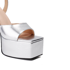 Ankle Strap Block Heel Platform Sandals