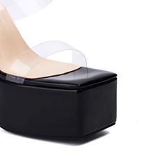 PVC Platform Mules Sandals