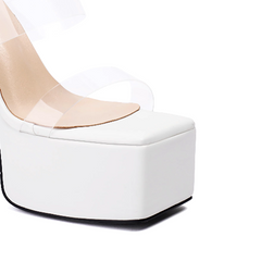 PVC Platform Mules Sandals