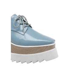 Lace Up Leather Oxford Platform Sneakers