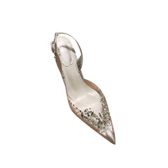 Diamante PVC High Heel Sandals - 8.5cm