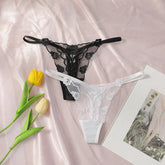 2PCS Elegant Floral Lace Women's Thong