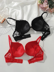 2PCS Women Lace Push Up Bra