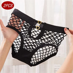 2PCS Women Sexy Fishnet Underwear