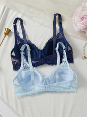 2PCS Women's Floral Lace Bra