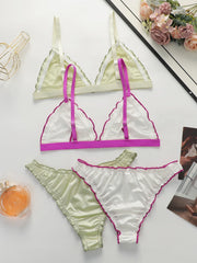 2Sets Women Satin Triangle lingerie