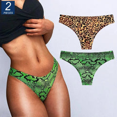 2pcs/pack Seamless Leopard Underwear