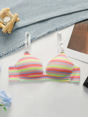 3 Pack Women Rainbow Striped Bra
